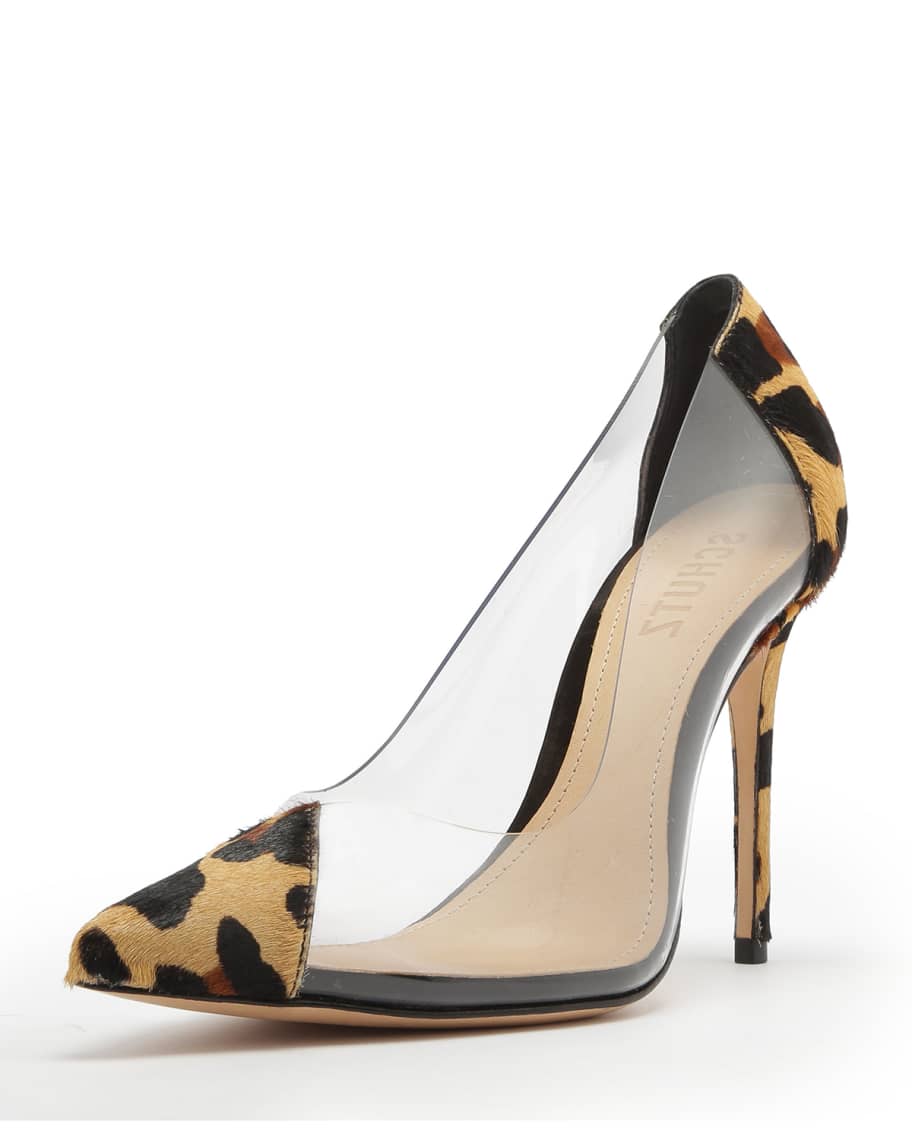 Schutz Cendi Leopard and PVC Pumps Neiman Marcus