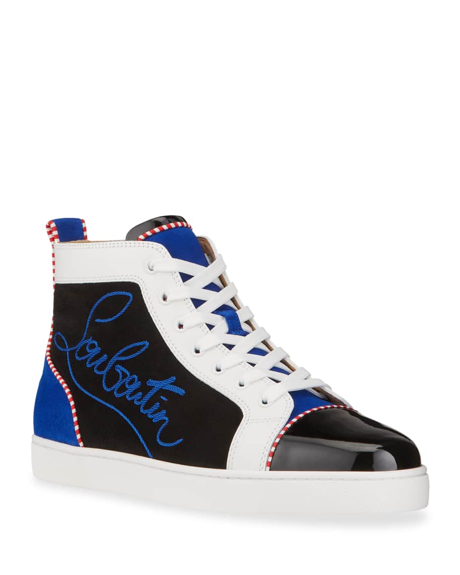 Christian Louboutin Men's Louis Leather/Suede High-Top Sneakers ...