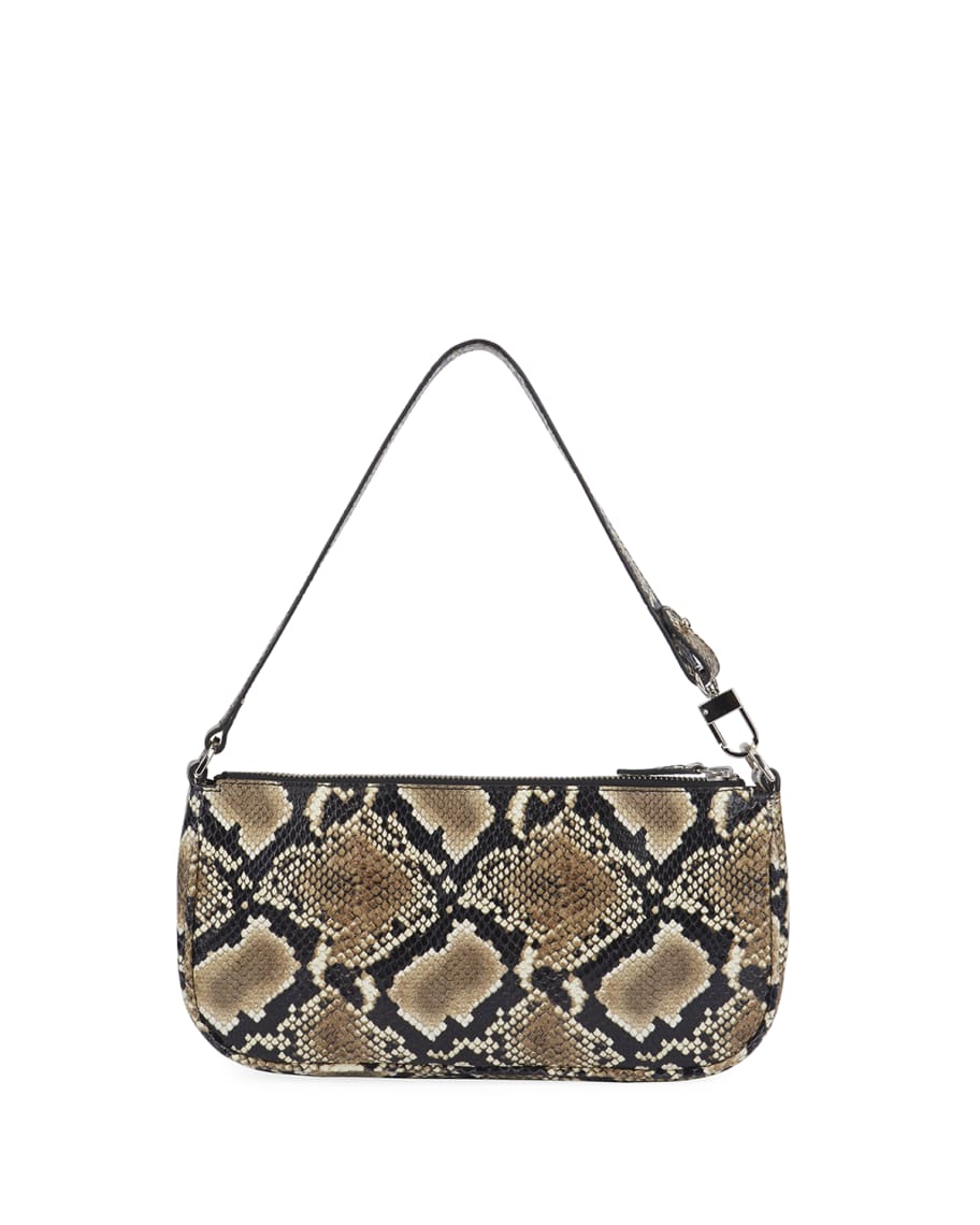 BY FAR Beige and Black Snake Rachel Bag By Far