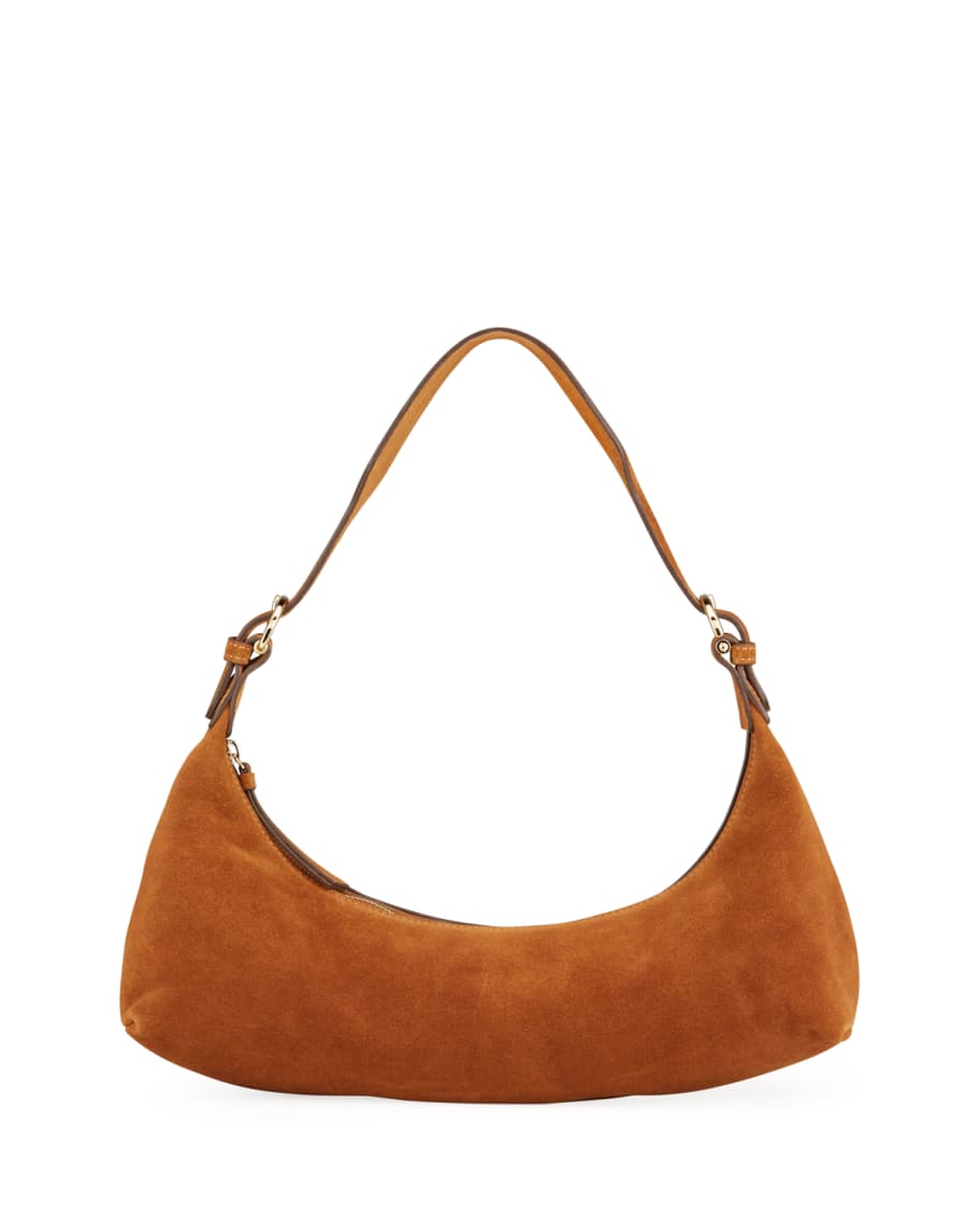 Maxi Marin Suede Shoulder Bag In Neutrals