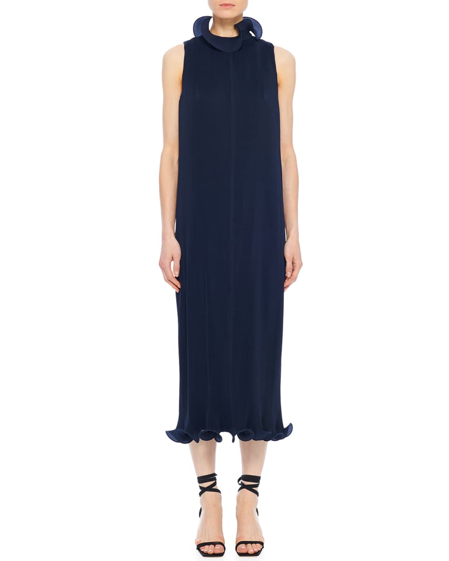 Tibi Pleated Sleeveless Dress | Neiman Marcus