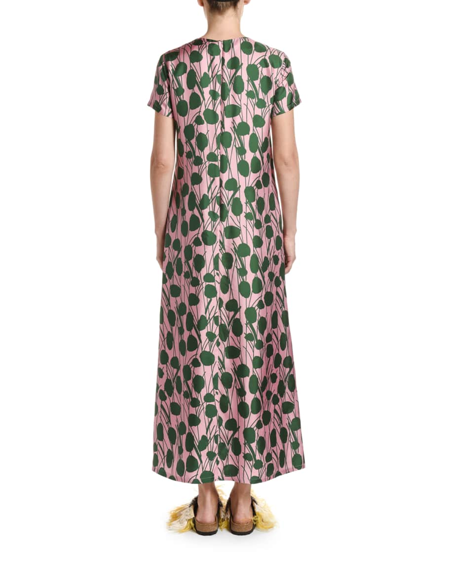 La DoubleJ Floral Print Silk Swing Dress Neiman Marcus
