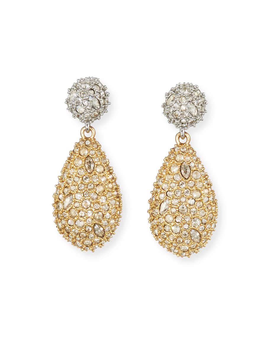 Alexis Bittar Two-Tone Pave Drop Earrings | Neiman Marcus