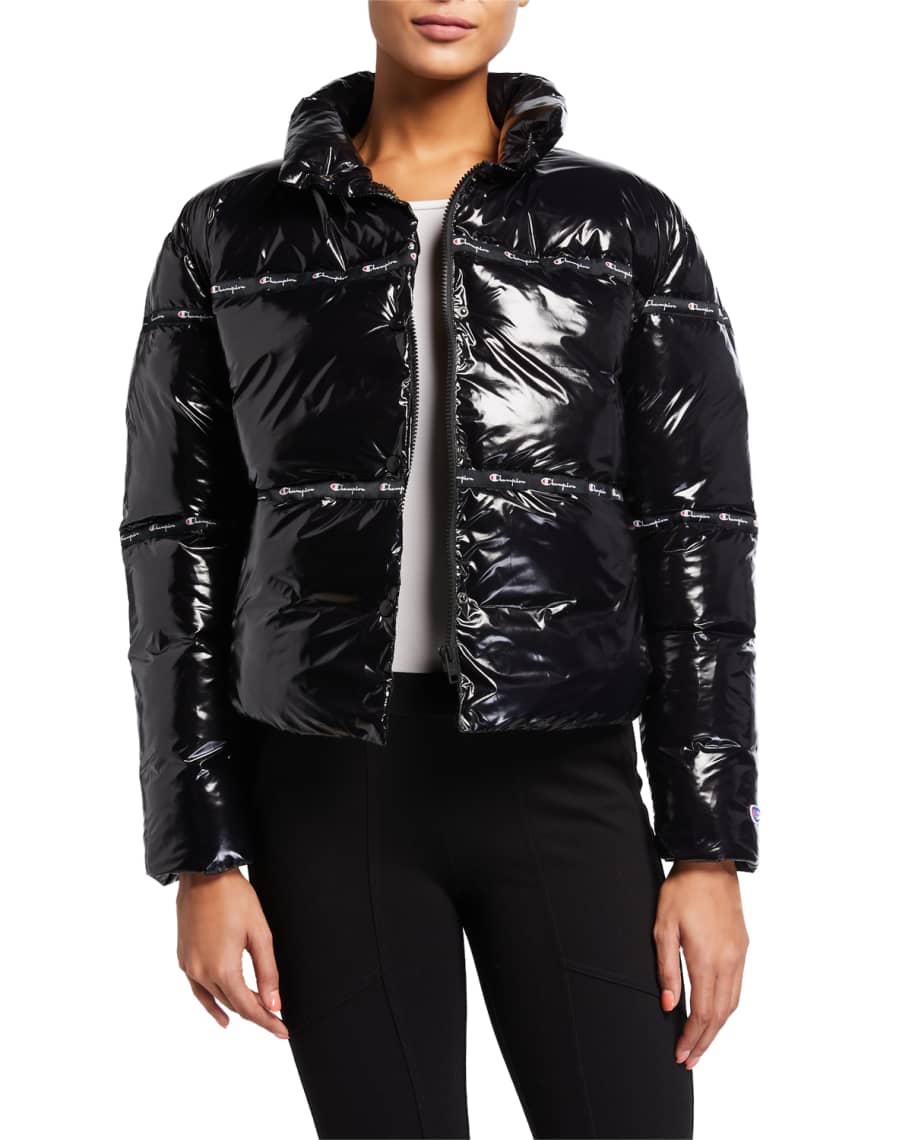 Champion Europe Reverse Weave Shiny Zip Front Puffer Jacket