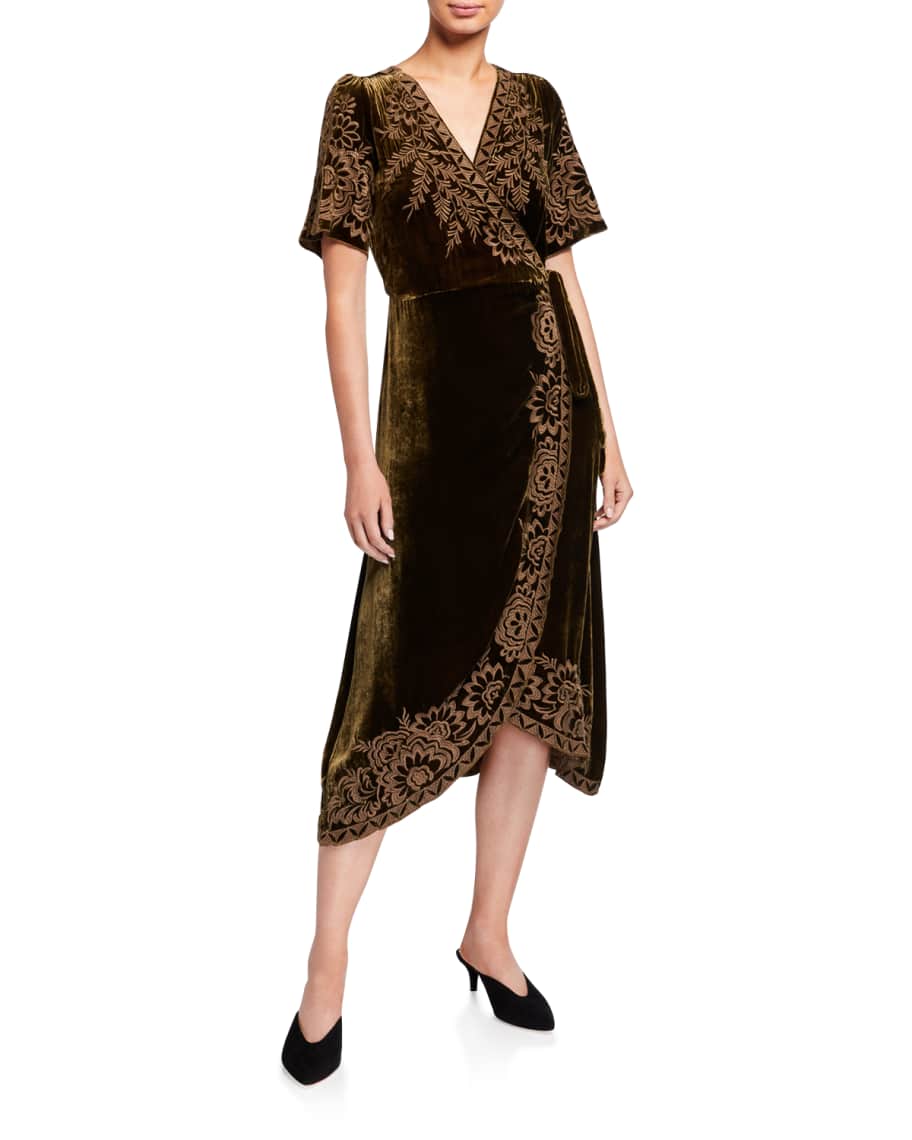 Johnny was joanna velvet wrap dress sale