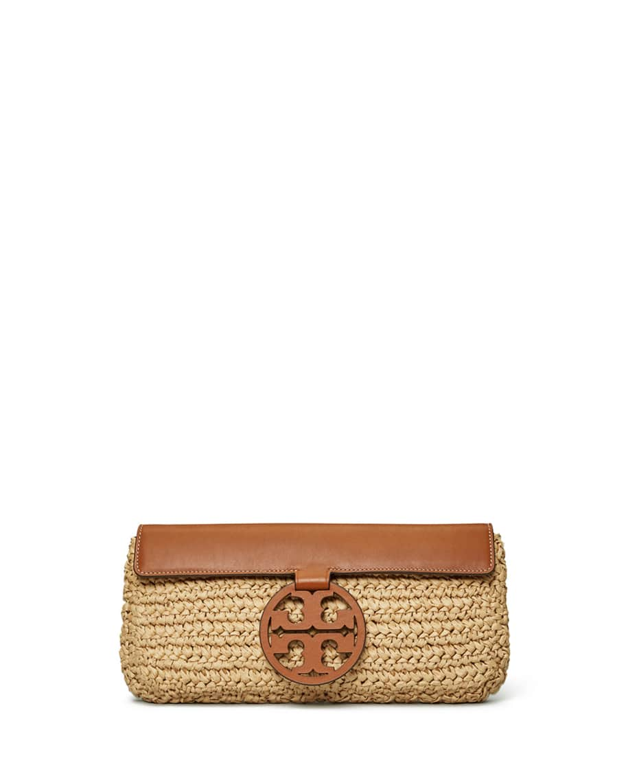 Tory Burch Eleanor Straw Clutch Bag - Farfetch