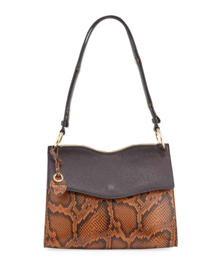 AUTH NWT $378 Rebecca Minkoff Dani Snakeskin Embossed Leather