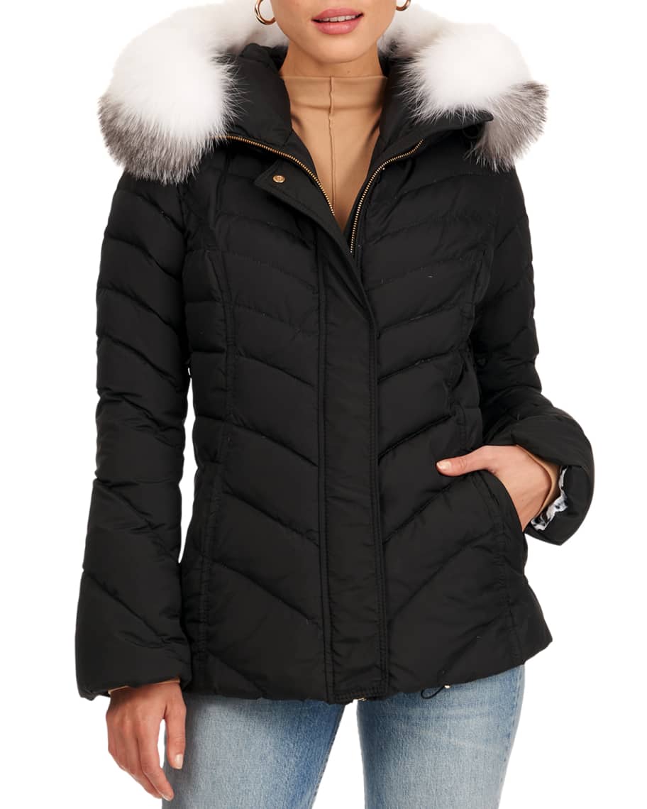Gorski Apres-Ski Puffer Jacket W/ Detachable Fox Fur Hood Trim | Neiman ...
