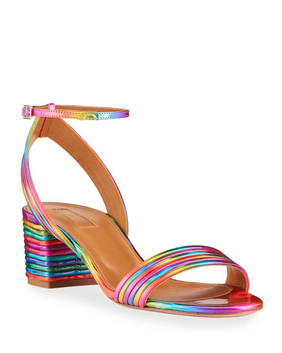 Rainbow block heels sales