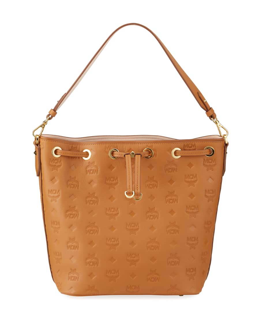 Essential drawstring bag in monogram leather 2025