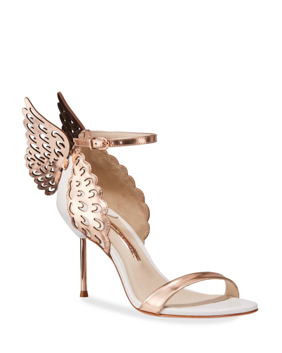 Sophia Webster Evangeline Wing Metallic Sandals | Neiman Marcus