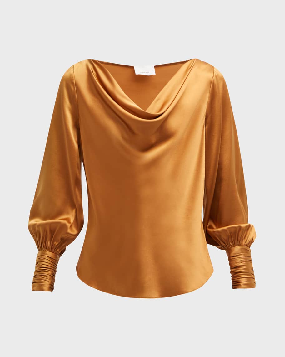 Cinq a Sept Taylee CowlNeck Silk Top Neiman Marcus