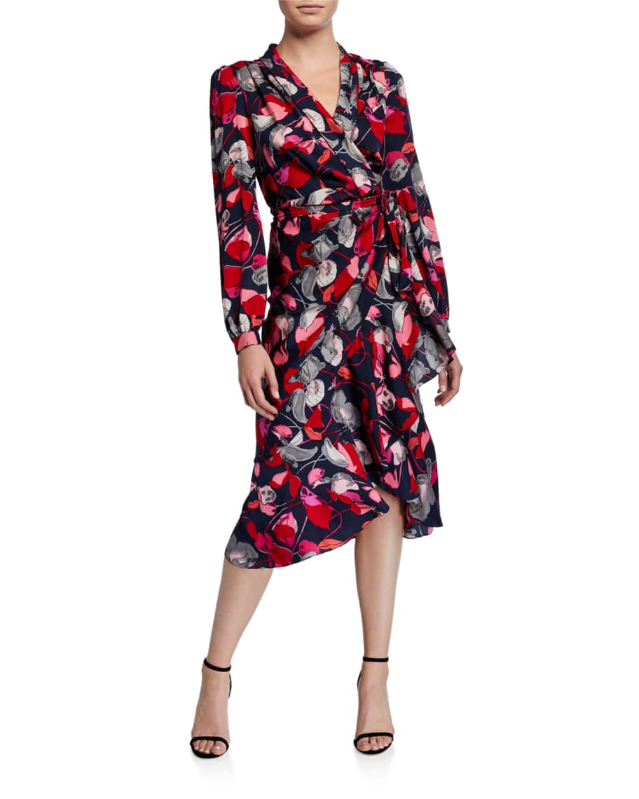 Carla Two Printed Long Sleeve Wrap Dress