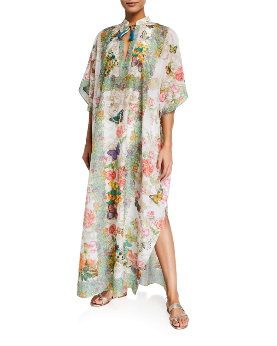 Johnny Was Plus Plus Size Holly Printed Long Coverup Kaftan | Neiman Marcus