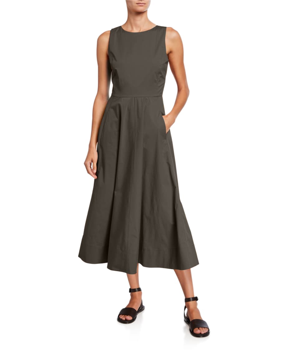 Loro Piana Nancy Sleeveless Poplin A-Line Dress | Neiman Marcus