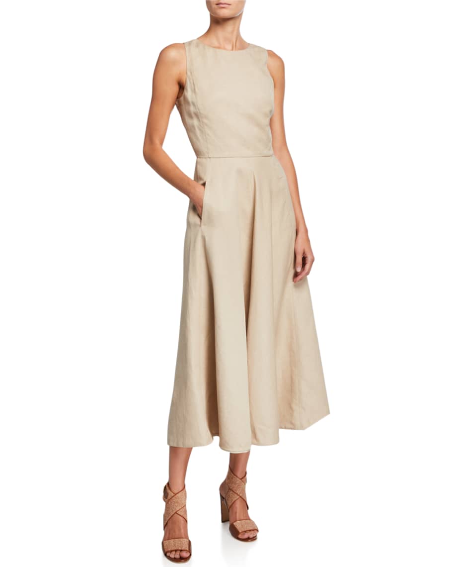 Loro Piana Nancy Linen A-Line Dress | Neiman Marcus