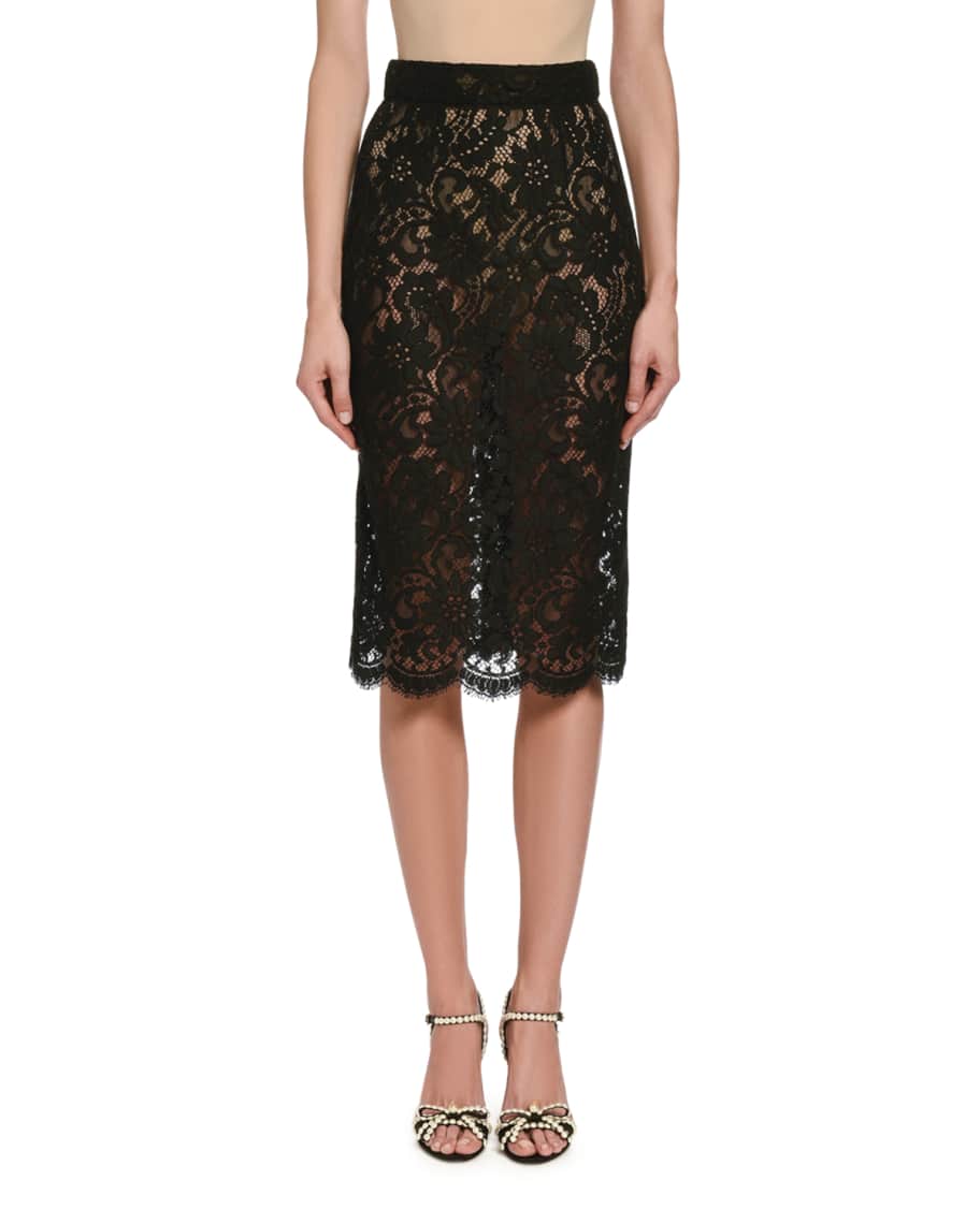 Dolce&Gabbana Lace Pencil Skirt | Neiman Marcus