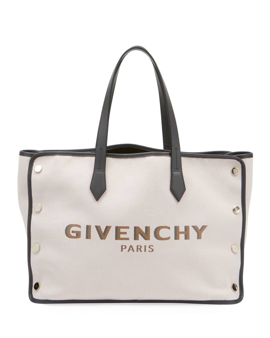 Givenchy Medium Bond Canvas & Leather Tote Bag | Neiman Marcus