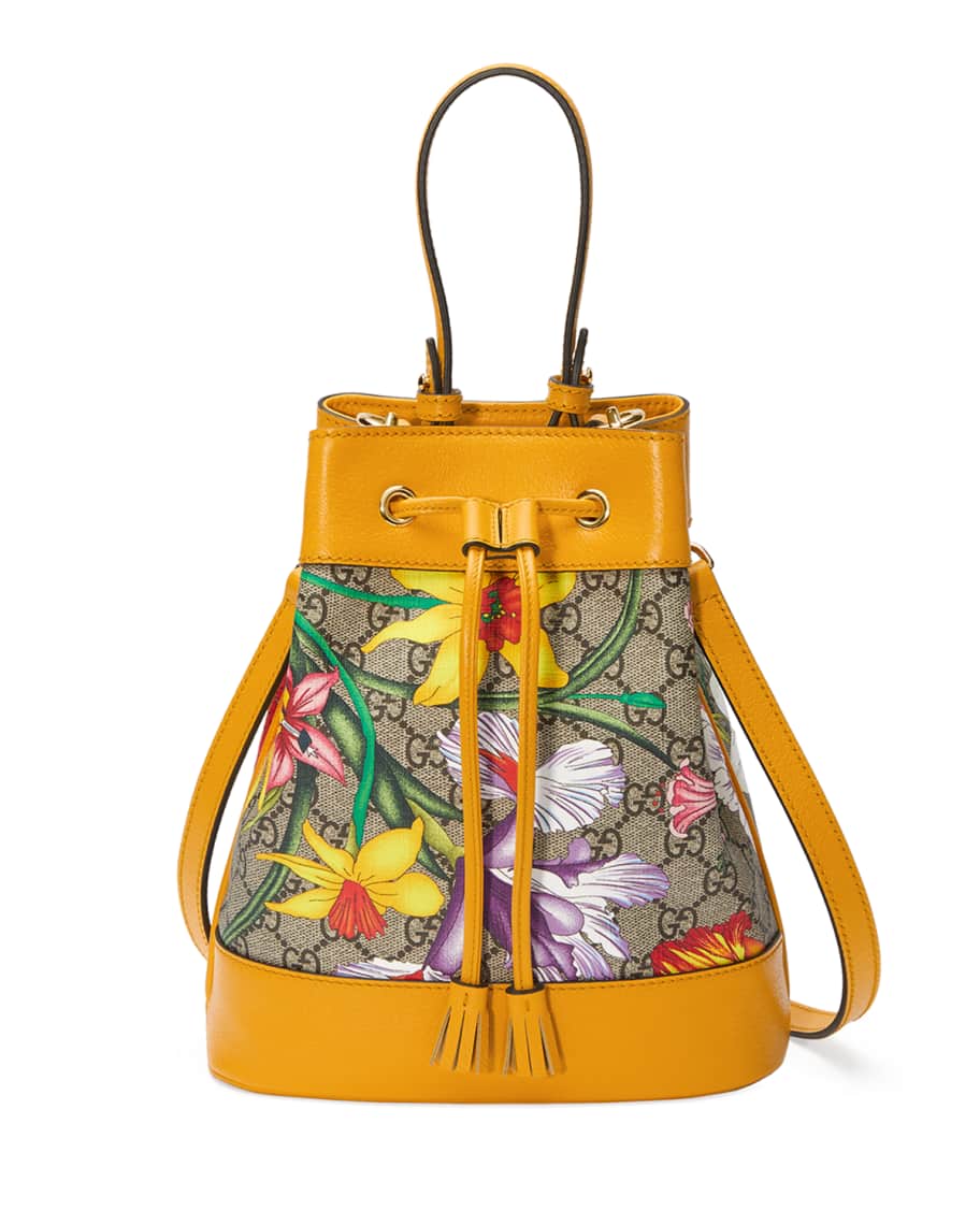 Gucci Ophidia Small GG Flora Bucket Bag | Neiman Marcus
