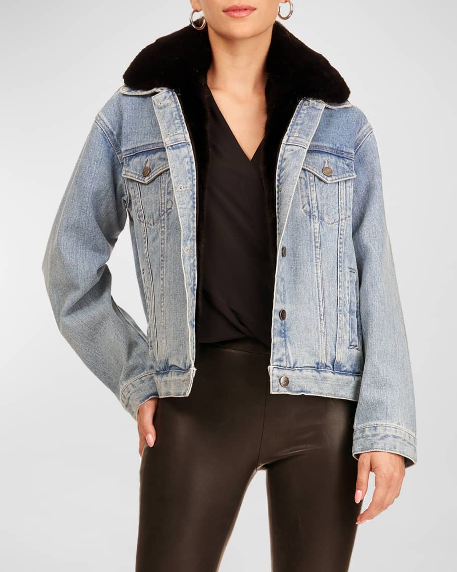 Louis Vuitton, Jackets & Coats, Louis Vuitton Denim Jacket With Detachabl Mink  Fur