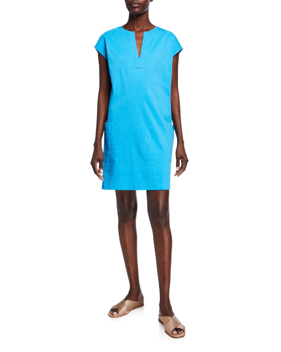 Theory Saturnina Eco Crunch Wash Shift Dress Neiman Marcus