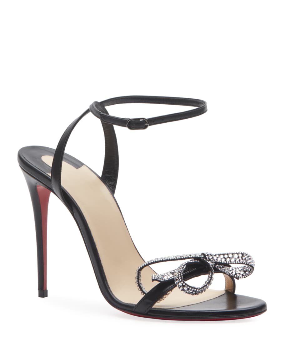 CHRISTIAN LOUBOUTIN SATIN BOW TIE HEEL SANDALS SIZE 39.5 – Chic