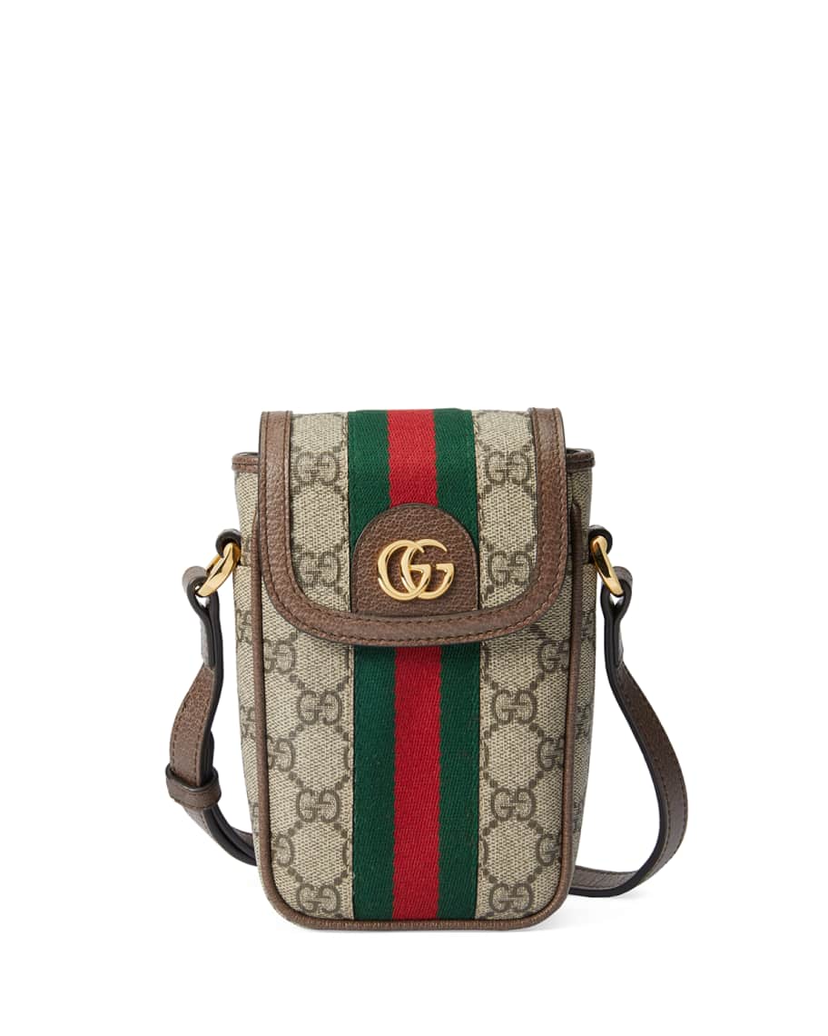 Gucci Ophidia GG Supreme Phone Case Crossbody Bag | Neiman Marcus