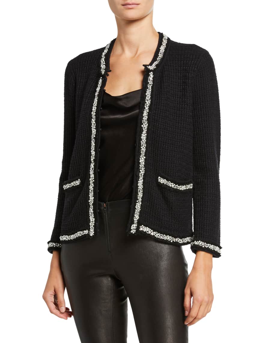 Alice + Olivia Georgia Short Embellished Sweater Jacket | Neiman Marcus