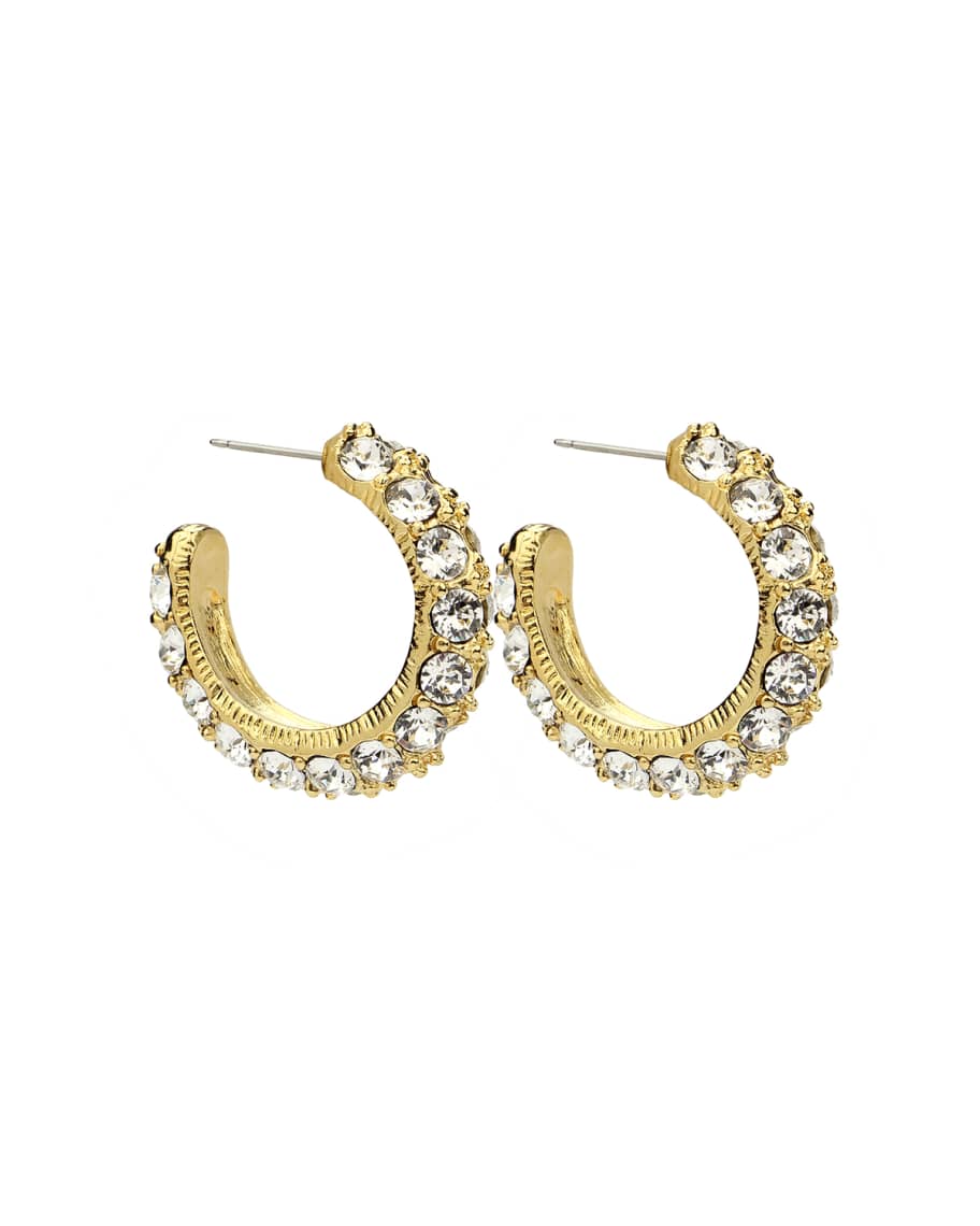 Ben-Amun Crystal Hoop Earrings, Gold | Neiman Marcus