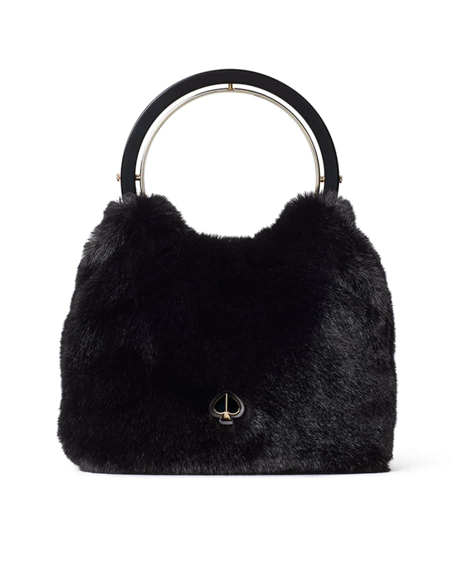 kate spade new york betty faux-fur swag bag | Neiman Marcus