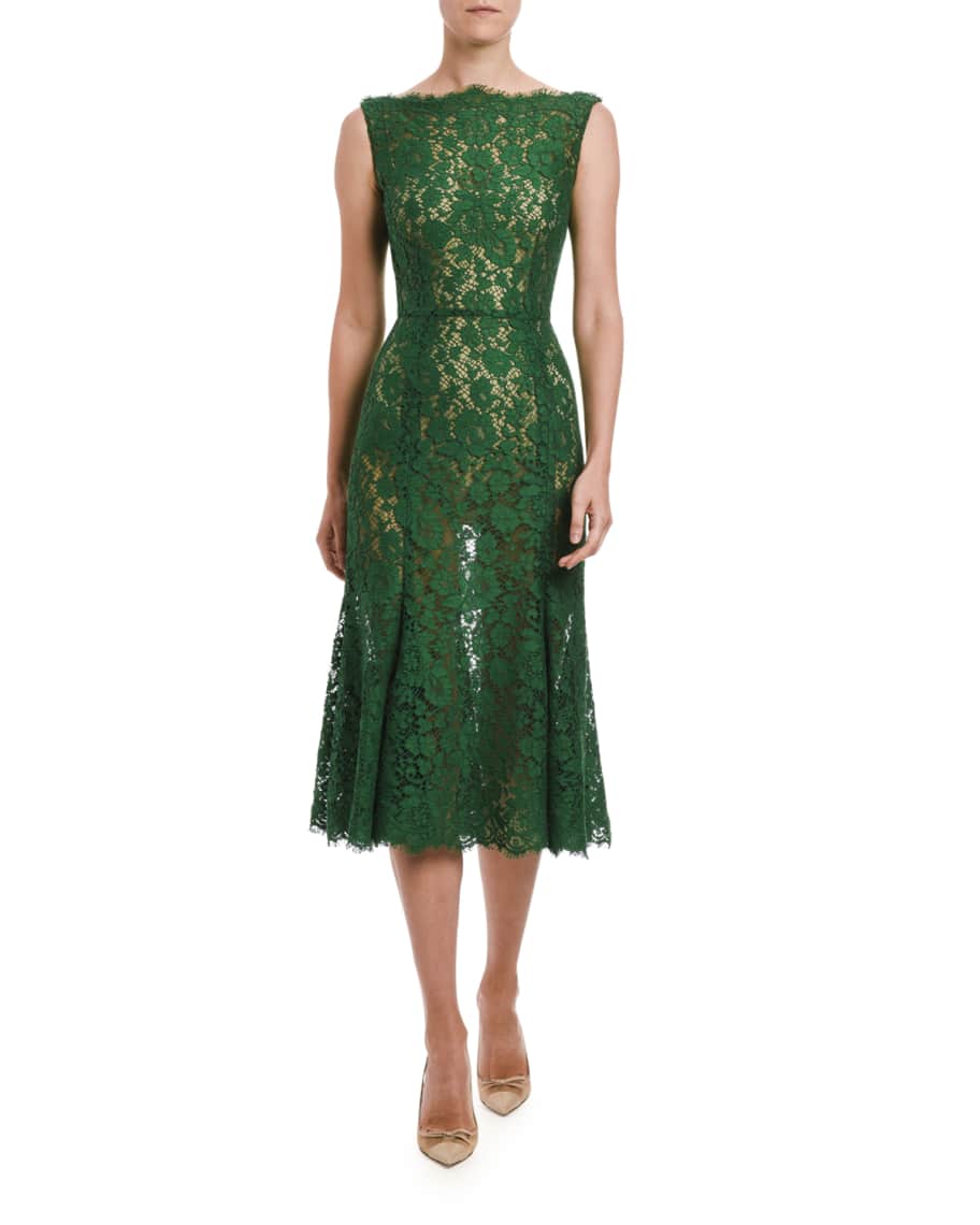 Dolce&Gabbana Lace Midi Dress | Neiman Marcus