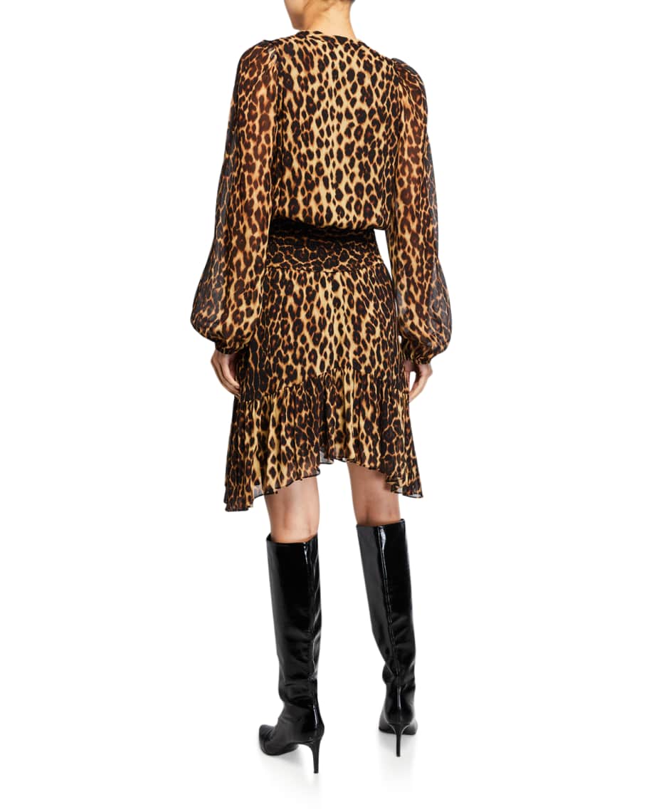 Image 2 of 2: Sidney Leopard-Print Asymmetrical Dress