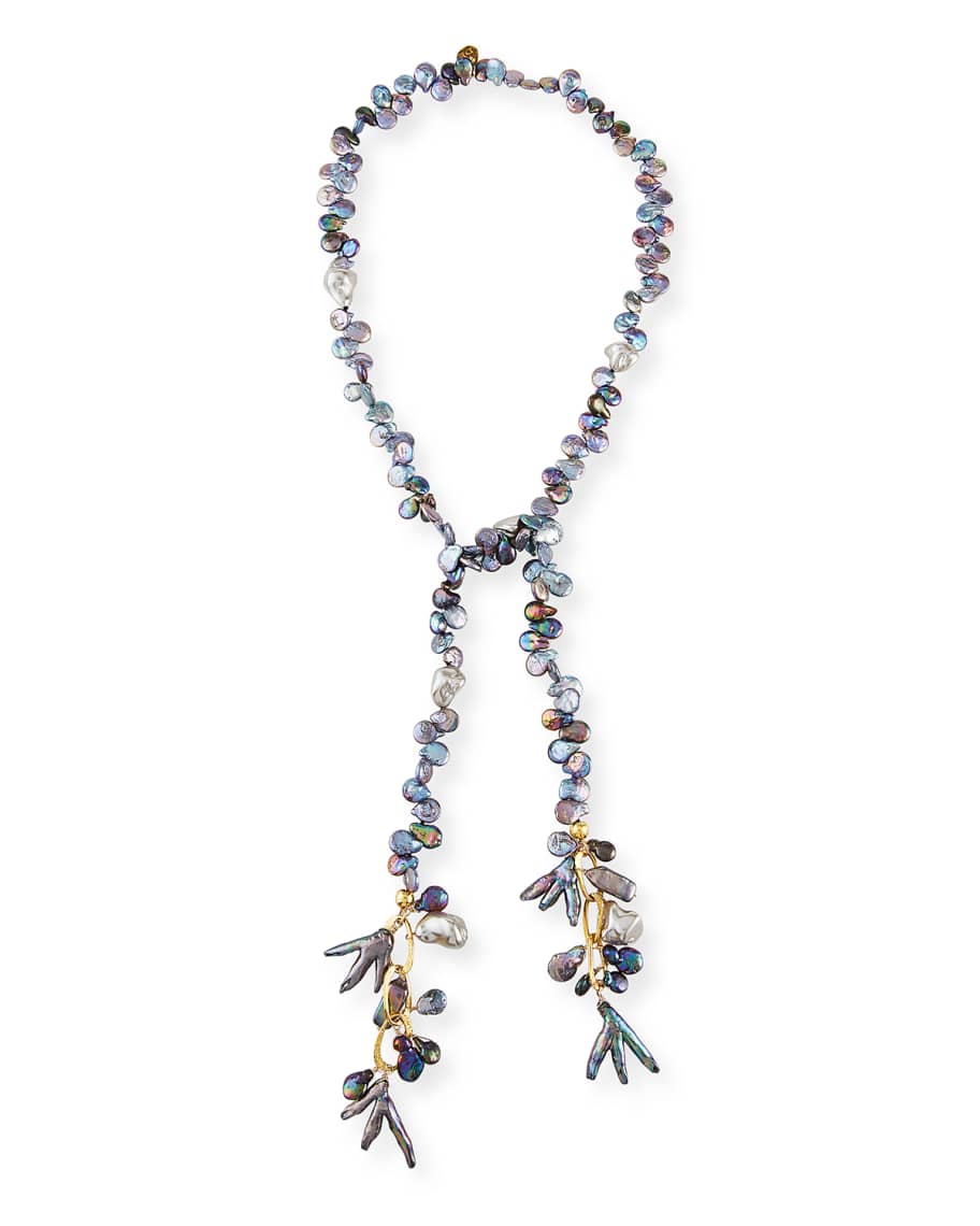 Devon Leigh Gray Freshwater Pearl Lariat Necklace | Neiman Marcus