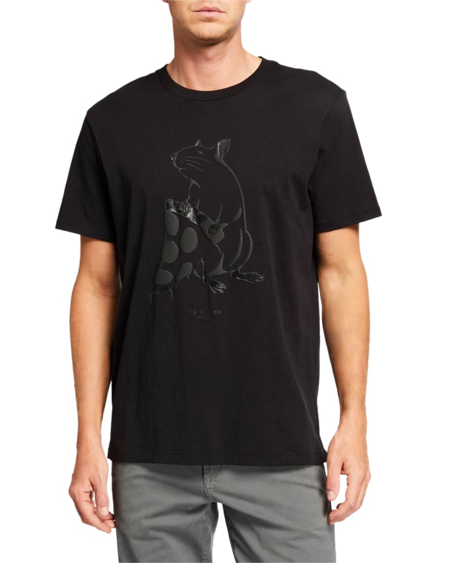 Rag Bone Men s Tonal Pizza Rat Graphic T Shirt Neiman Marcus
