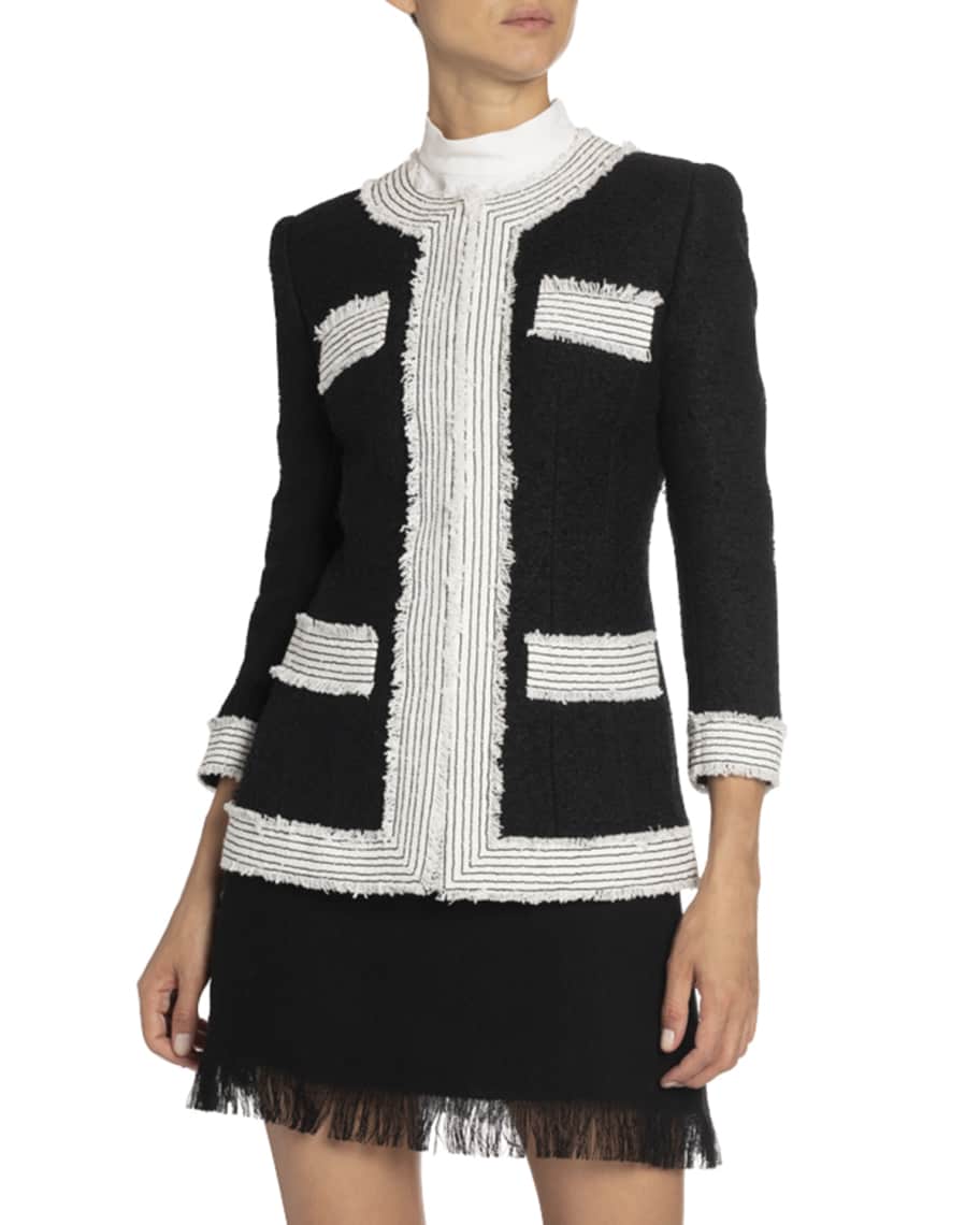 Andrew Gn Tweed Fitted Jacket | Neiman Marcus