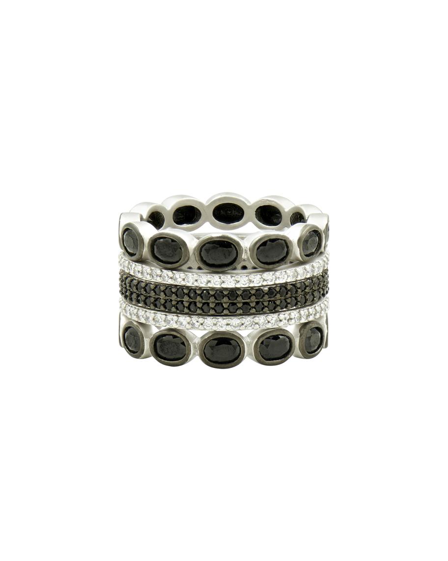 Freida Rothman Industrial Finish Stack Rings, Set of 5, Size 6-8 ...