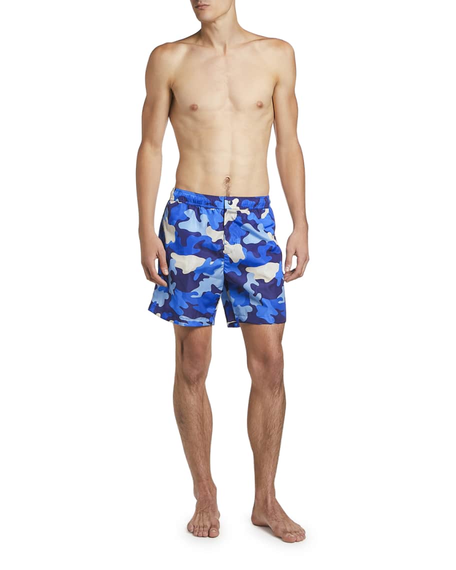 Moncler Men's Camo-Pattern Swim Trunks | Neiman Marcus