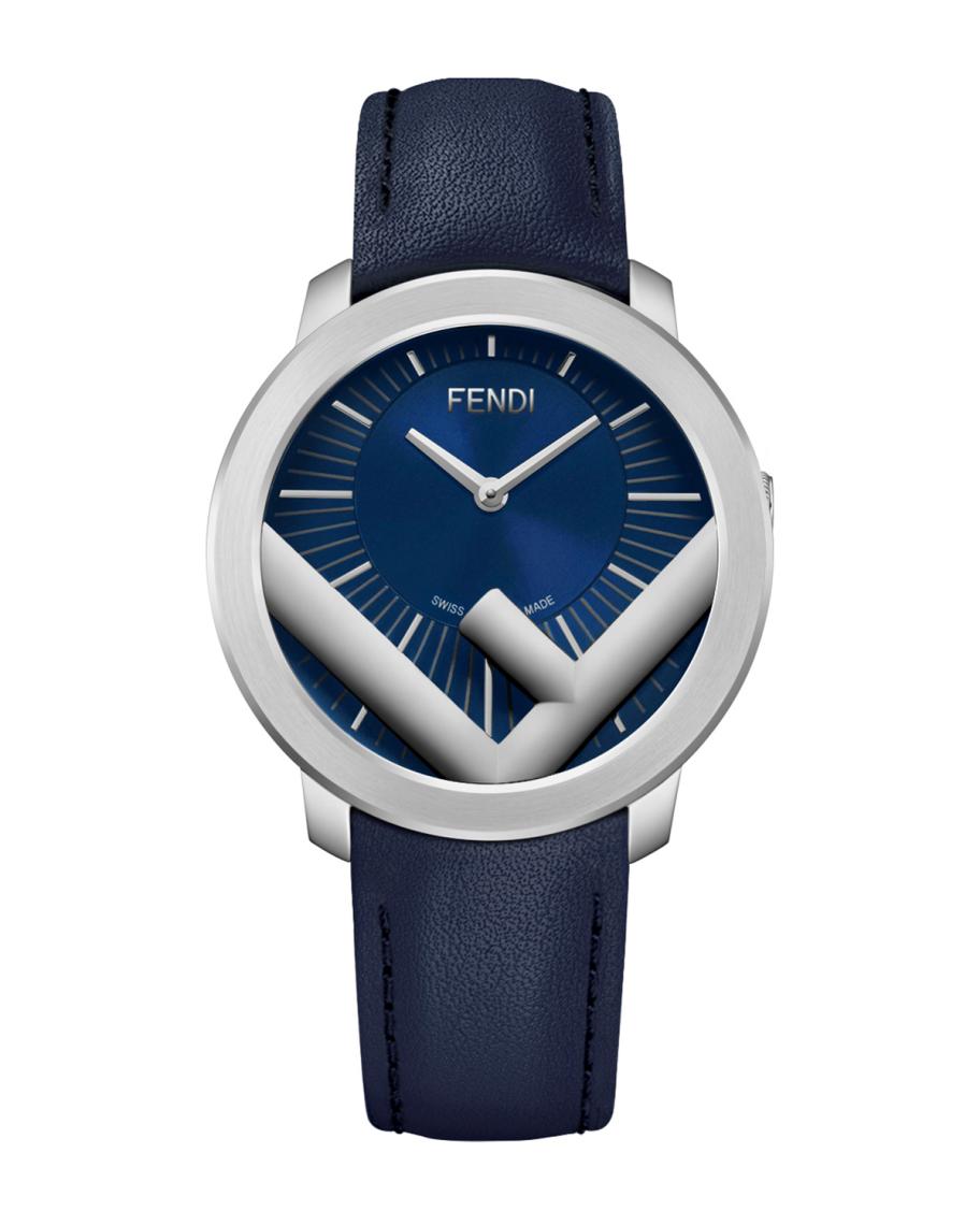 Fendi Men's 41mm Run Away F is Fendi Logo Analog Leather Watch