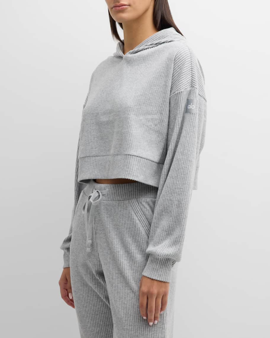 Alo Yoga Muse Ribbed Hoodie Sweatshirt | Neiman Marcus