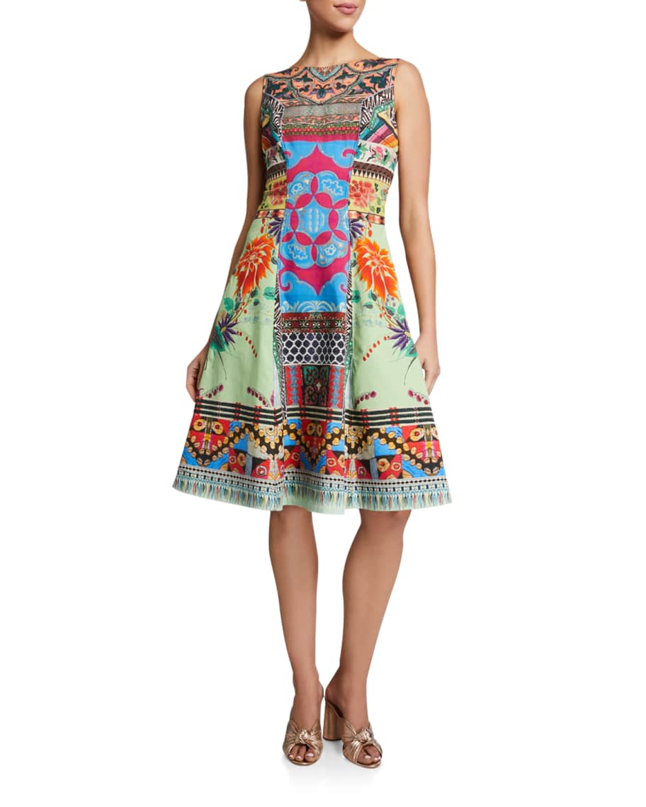 Etro Cotton Sleeveless Fit & Flare Dress | Neiman Marcus