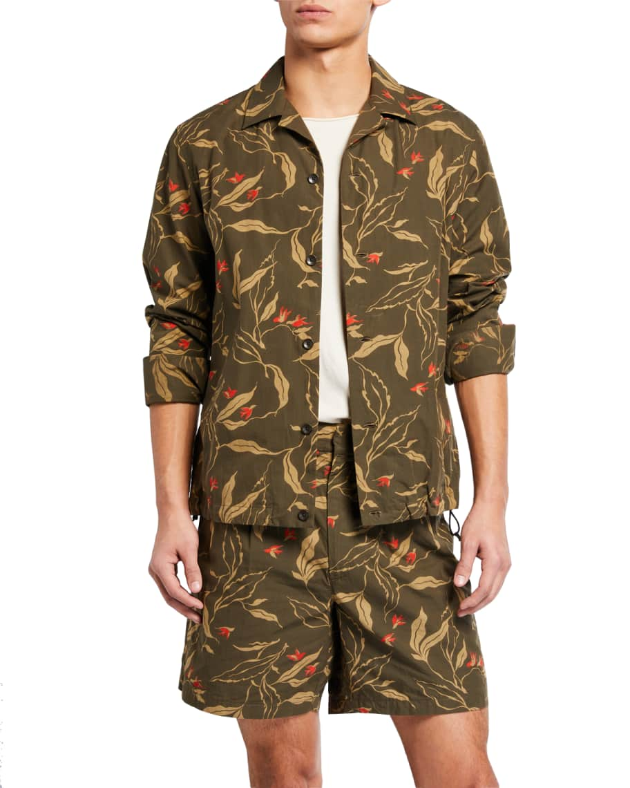 Rag & Bone Flight Printed Cotton-canvas Overshirt In Green Camo