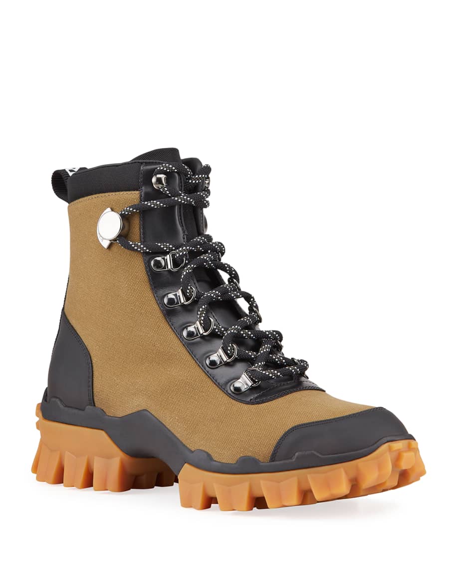 Moncler Helis Canvas Lace Up Hiking Boots Neiman Marcus