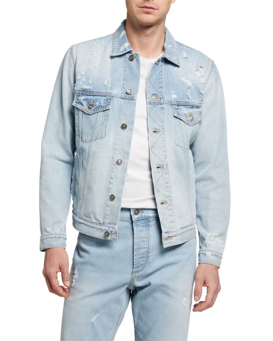 Givenchy Men's Distressed Patchwork Denim Jacket