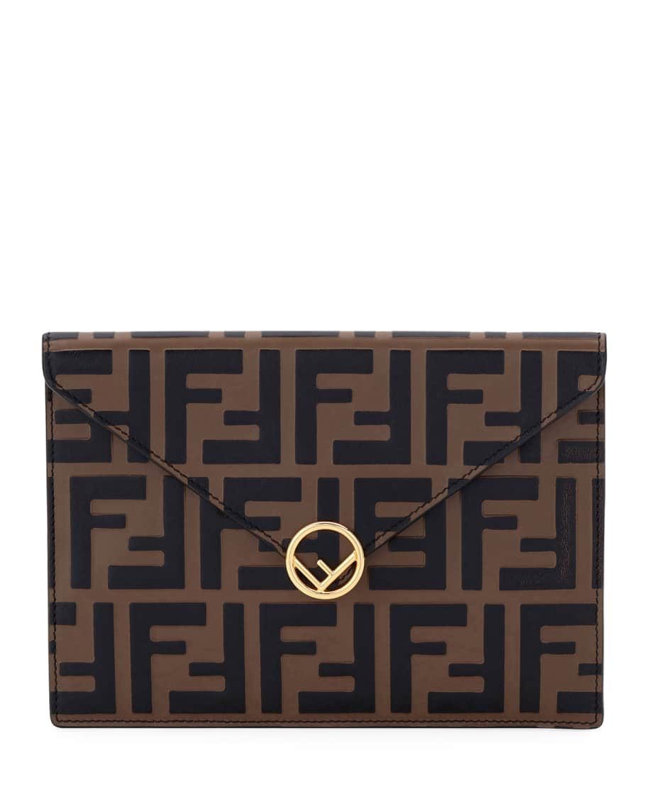 Fendi F Is Fendi Medium Busta Calf Envelope Clutch Bag