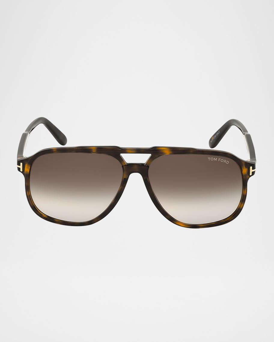 TOM FORD Men's Raoul Gradient Tortoiseshell Aviator Sunglasses