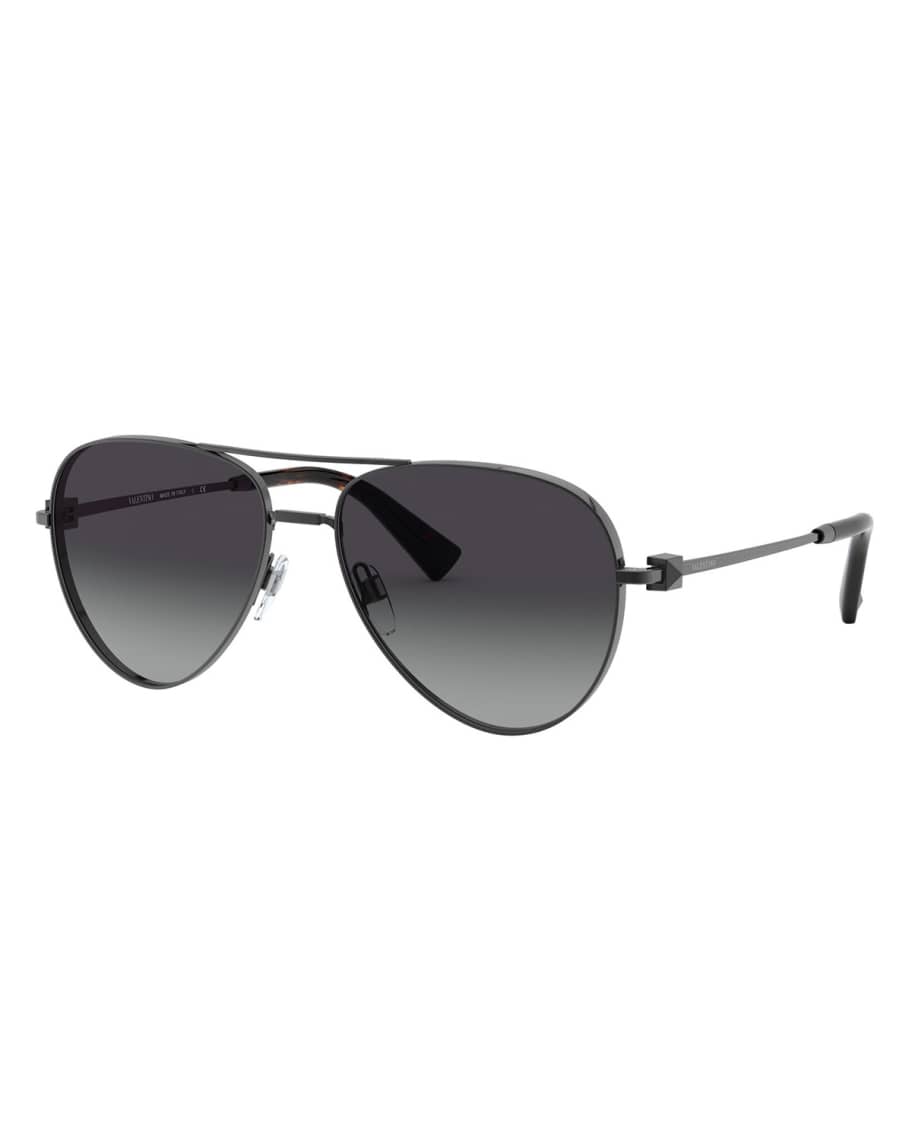 Valentino Garavani Metal Aviator Sunglasses | Neiman Marcus