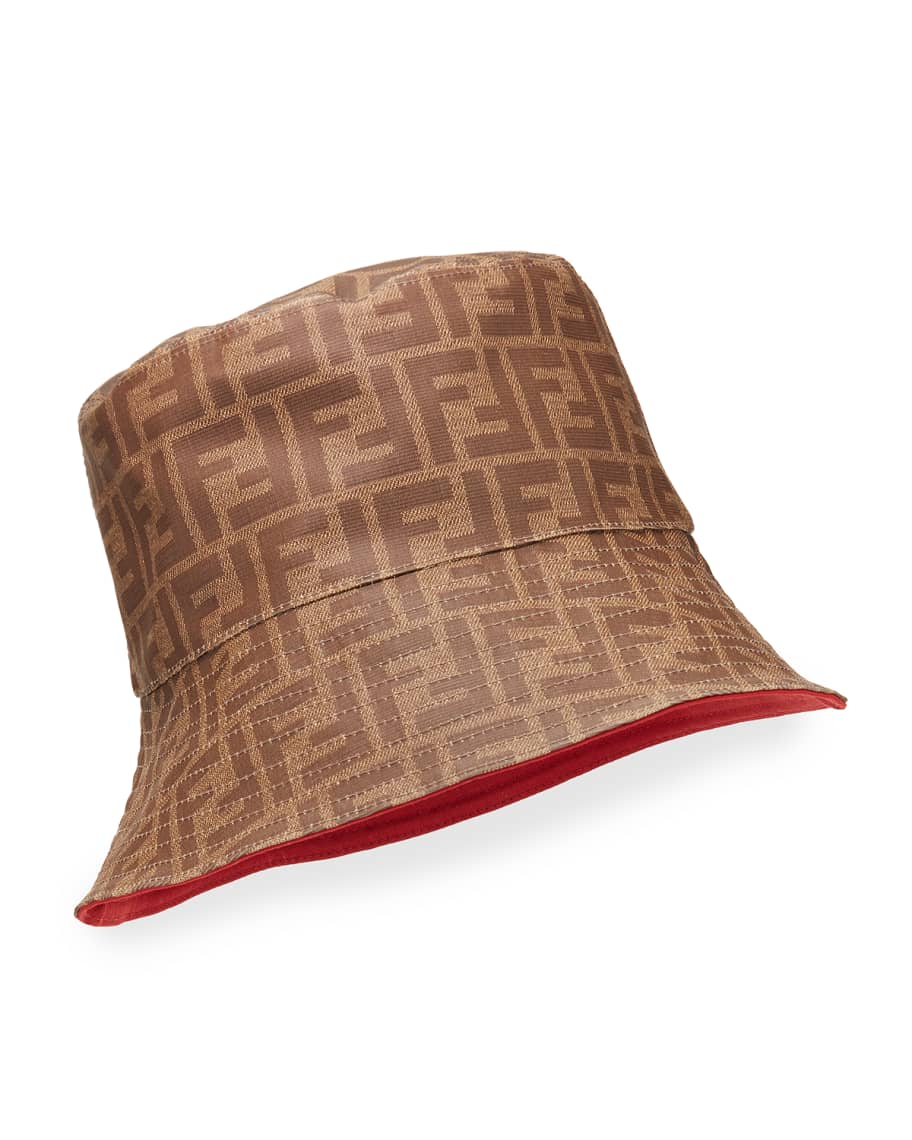 Fendi Denim bucket hat with monogram, Men's Accessories