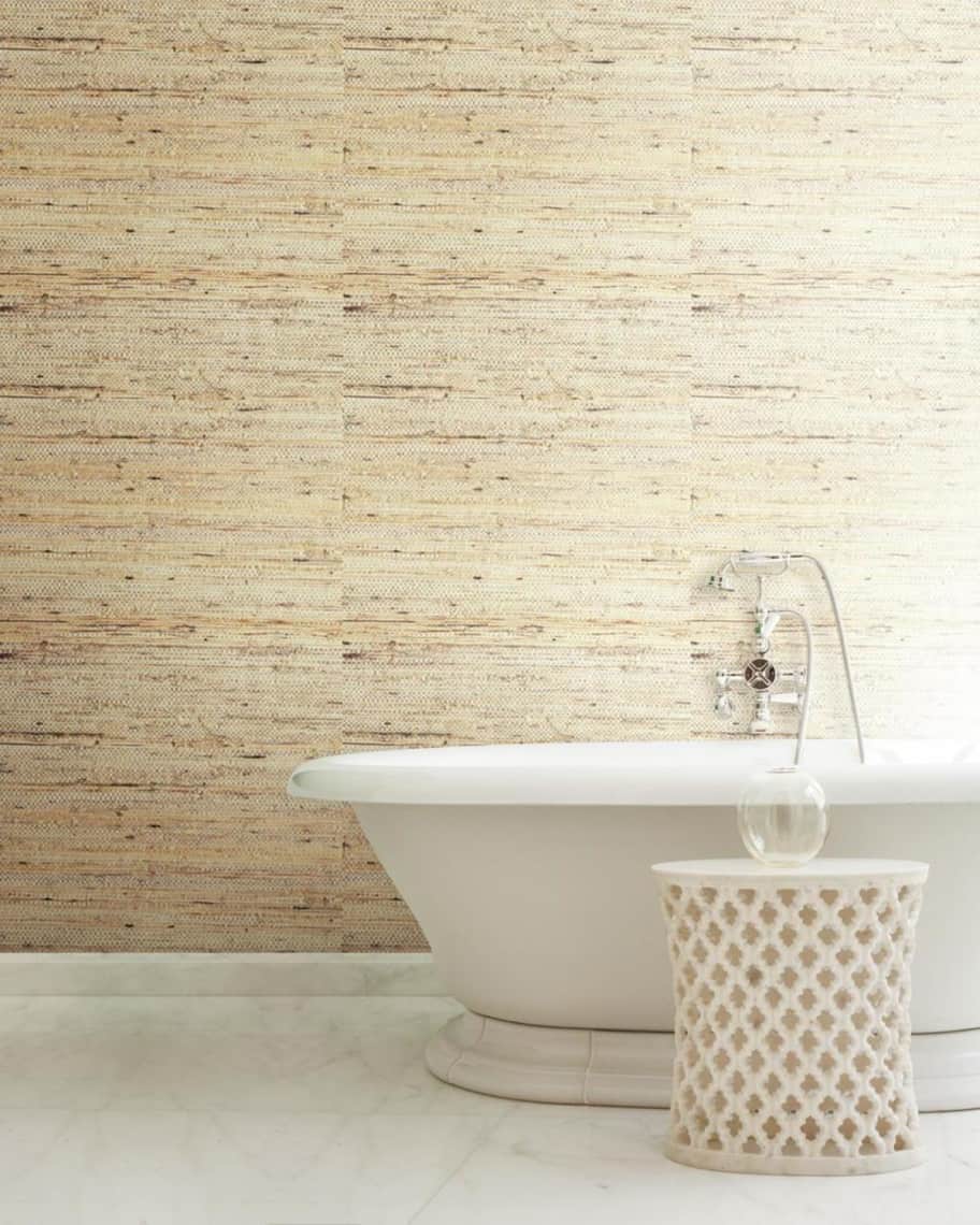 York Wallcoverings Cream Grasscloth Wallpaper Sample | Neiman Marcus