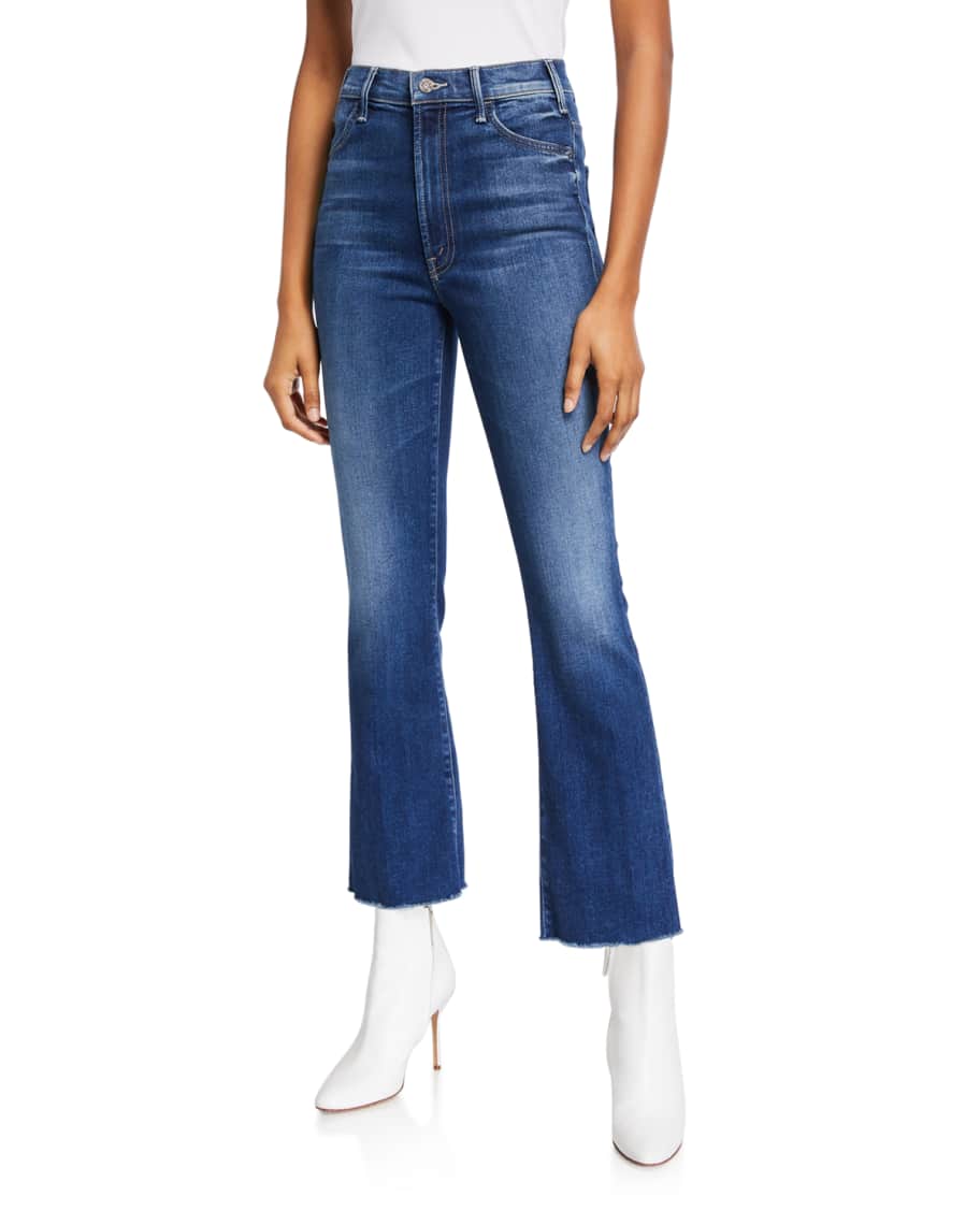 MOTHER The Hustler Ankle Fray Boot-Cut Jeans | Neiman Marcus