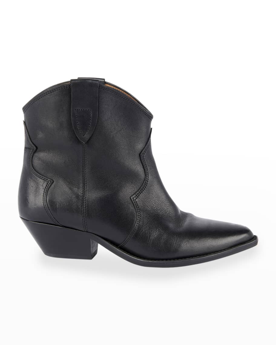 Isabel Marant Dewina Leather Western Booties | Neiman Marcus